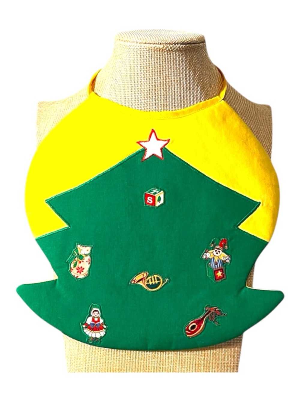 Christmas Bib for Kids Handmade 100% Cotton